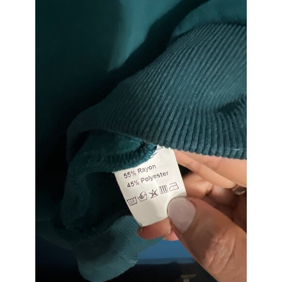 Trendy Queen Oversize Quarter-Zip Pullover Sweatshirt L Teal - Picture 4 of 6